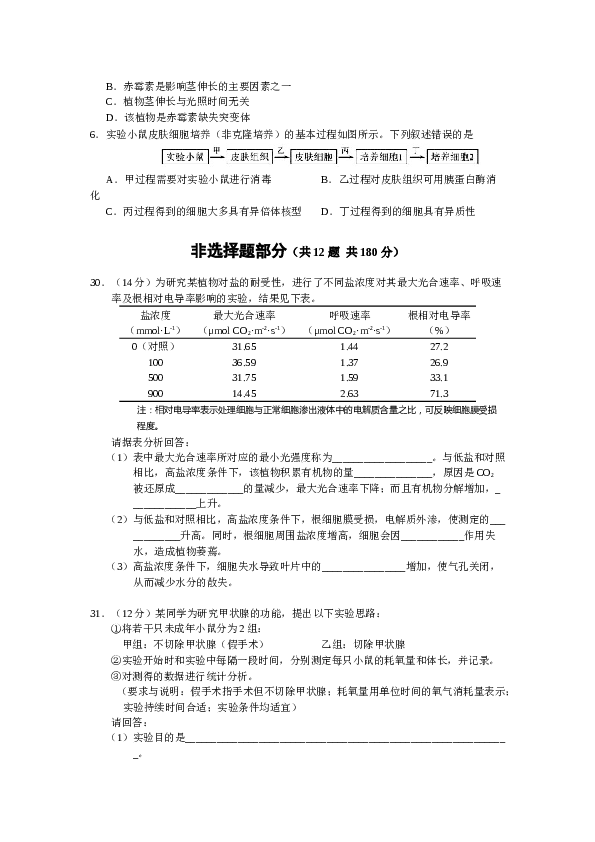 2013年浙江省高考理综生物试题与答案.docx 第2页