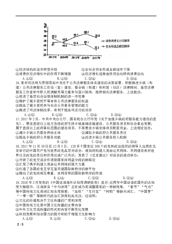 2018山东高考文综政治试题及答案.docx 第2页