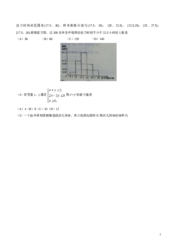 2016年山东高考文科数学真题及答案.doc 第2页