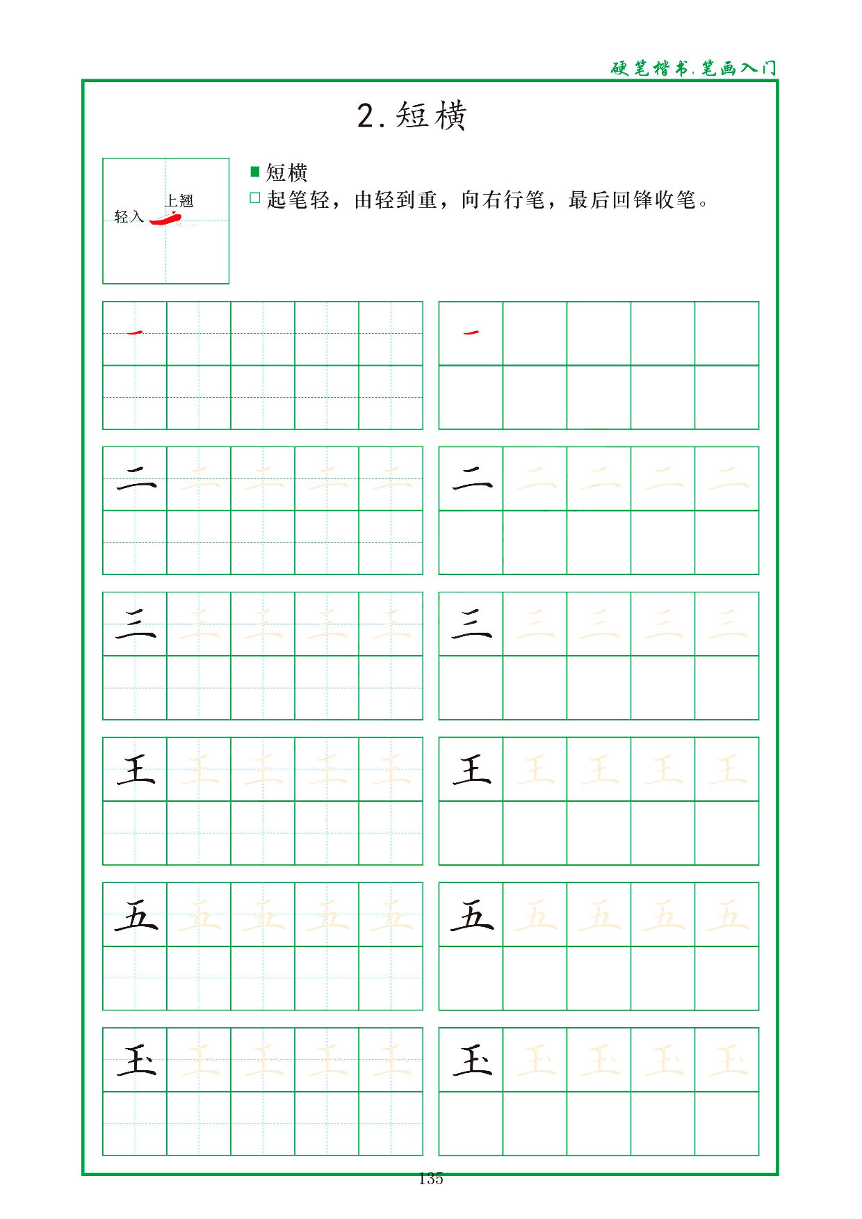 硬笔楷书，笔画入门，汉字笔画偏旁描红练习_2.短横.pdf 第1页