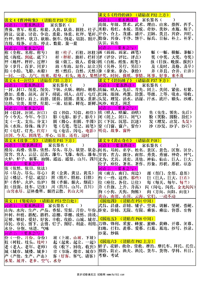 【五年级】上册语文课课贴.pdf 第2页