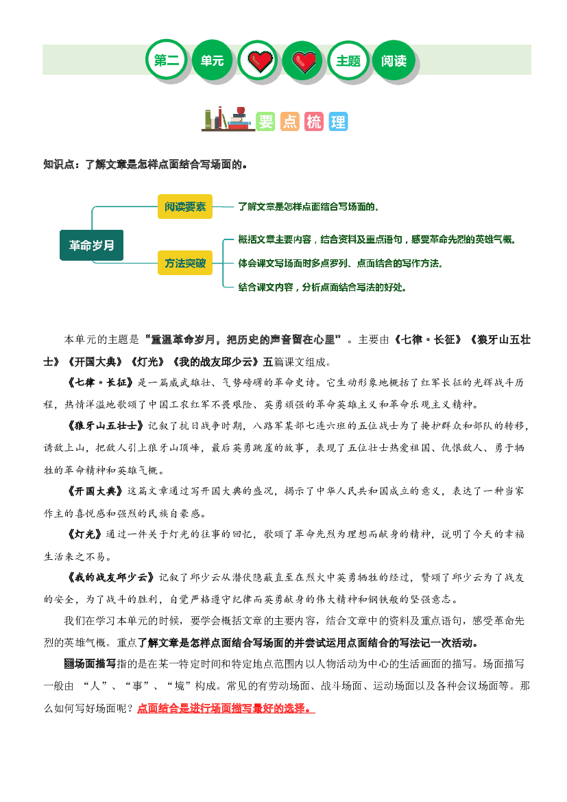 第二单元&ldquo;革命岁月&rdquo;（主题阅读）-2023-2024学年六年级语文上册阅读理解（统编版）.docx 第1页