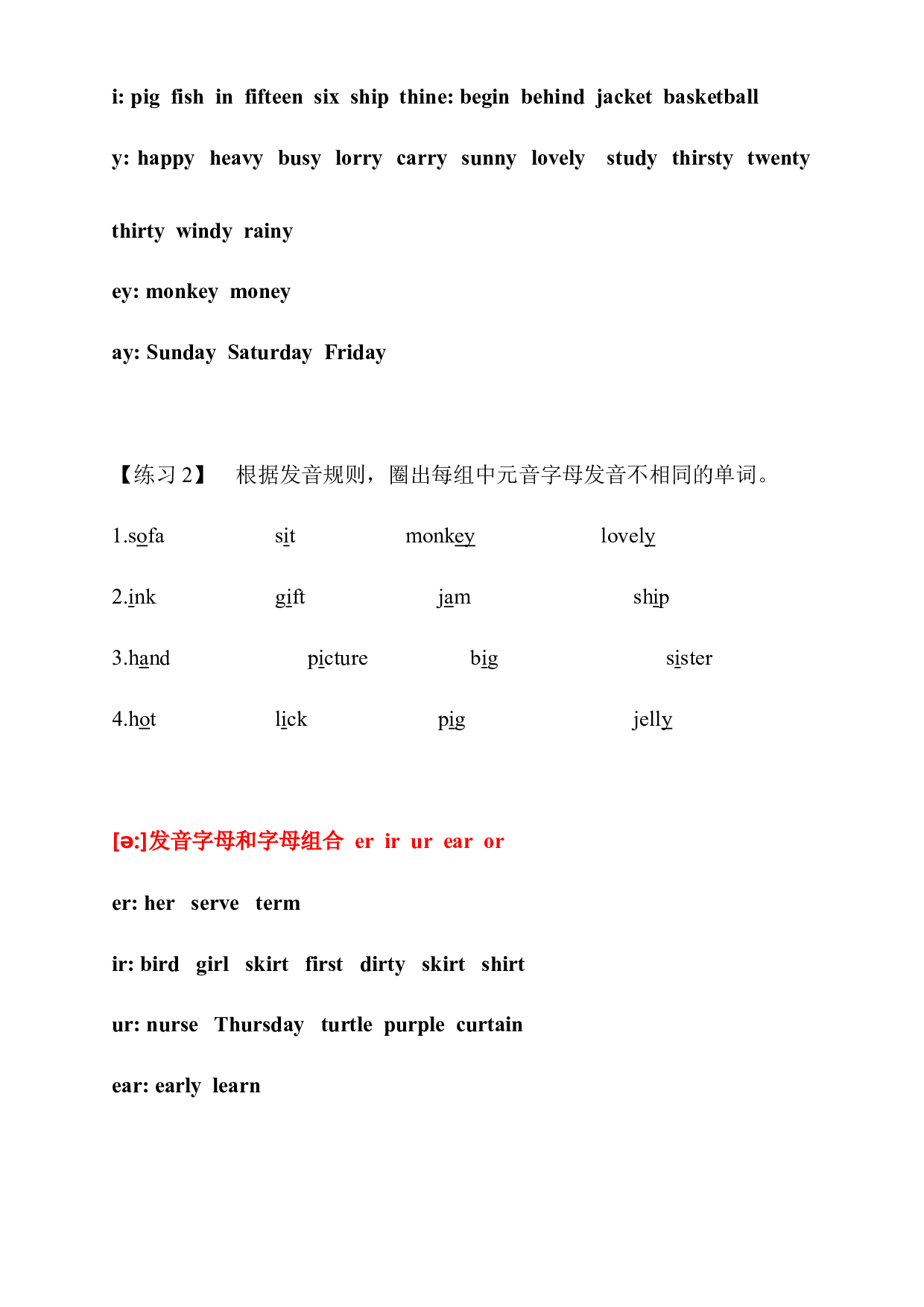 （精品自然拼读）语音专项练习册1--元音[i][ə]等(全国通用).docx 第2页