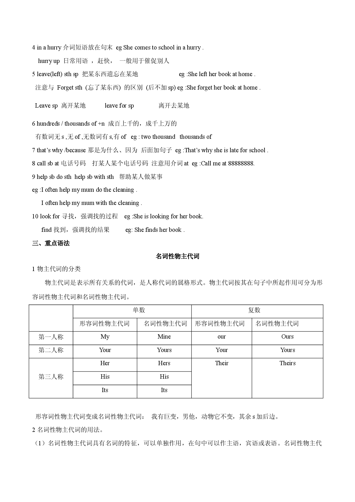 1.7 Module 1 lost and found 单元知识小结-2020-2021学年七年级英语下册同步精品课堂（外研版）.docx 第2页