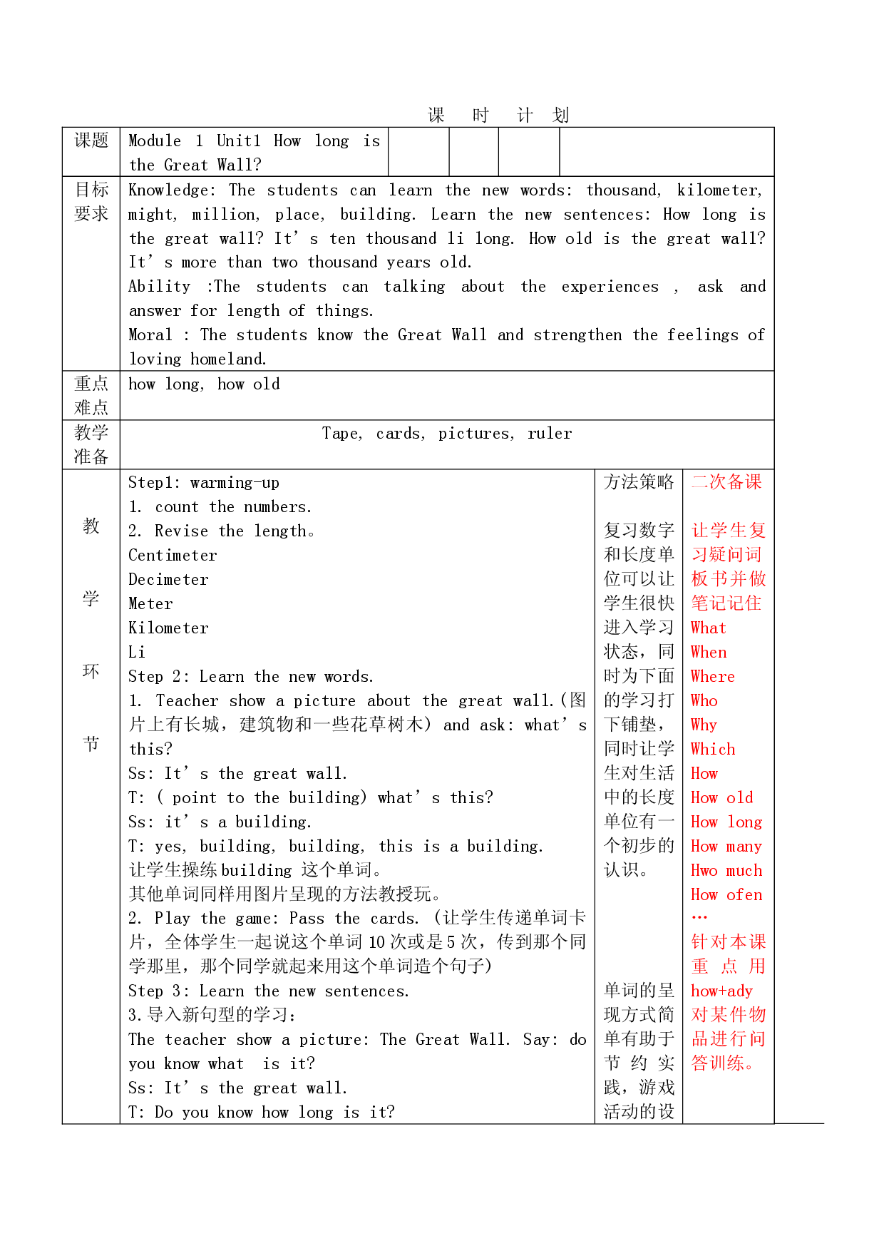 【69页精品】外研一起小学英语六年级上册教案.doc 第1页