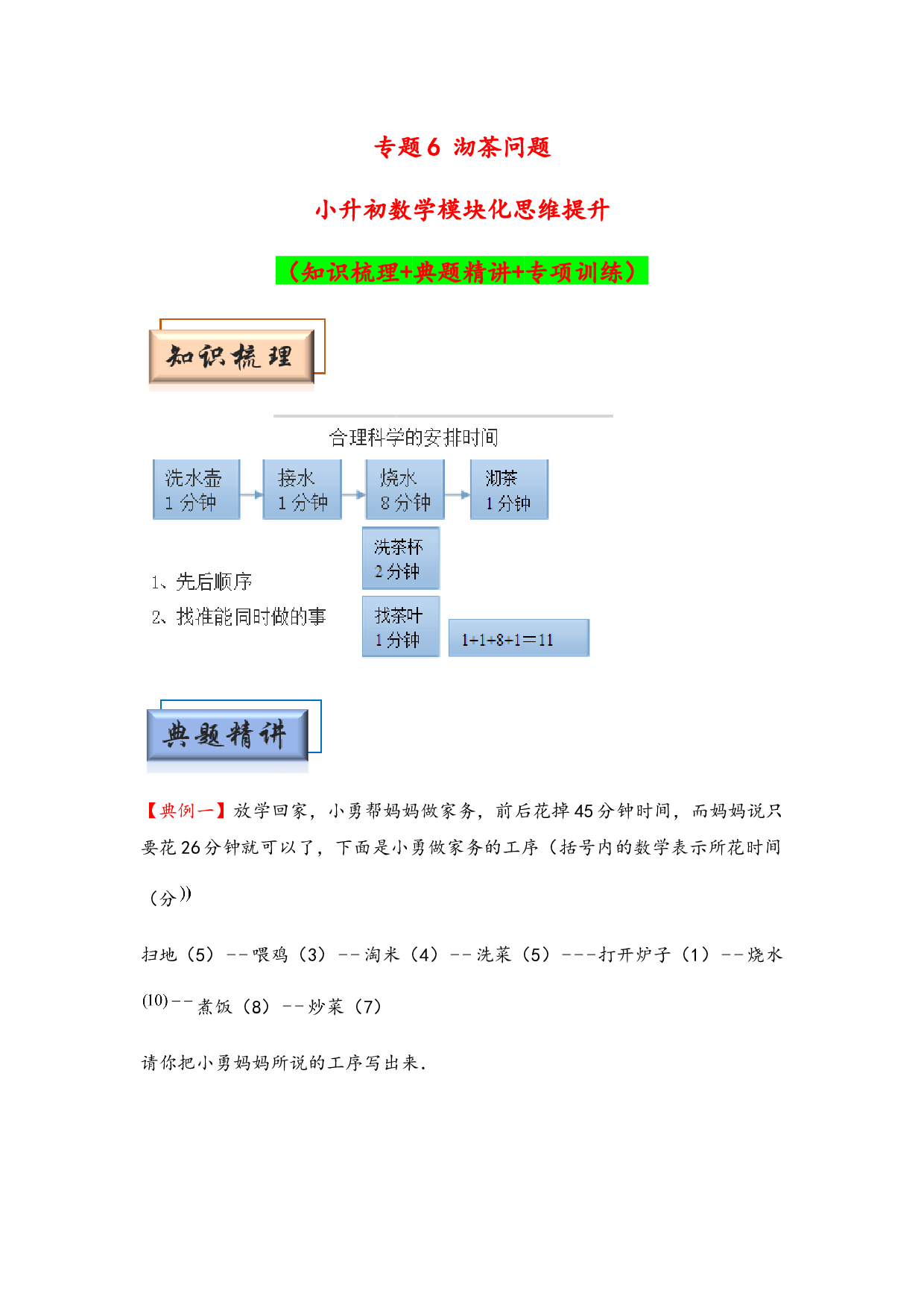 （应用计数试卷）6 沏茶问题-小升初数学模块化思维提升（hz102学生版通用版）2025年春学习资料.docx 第1页