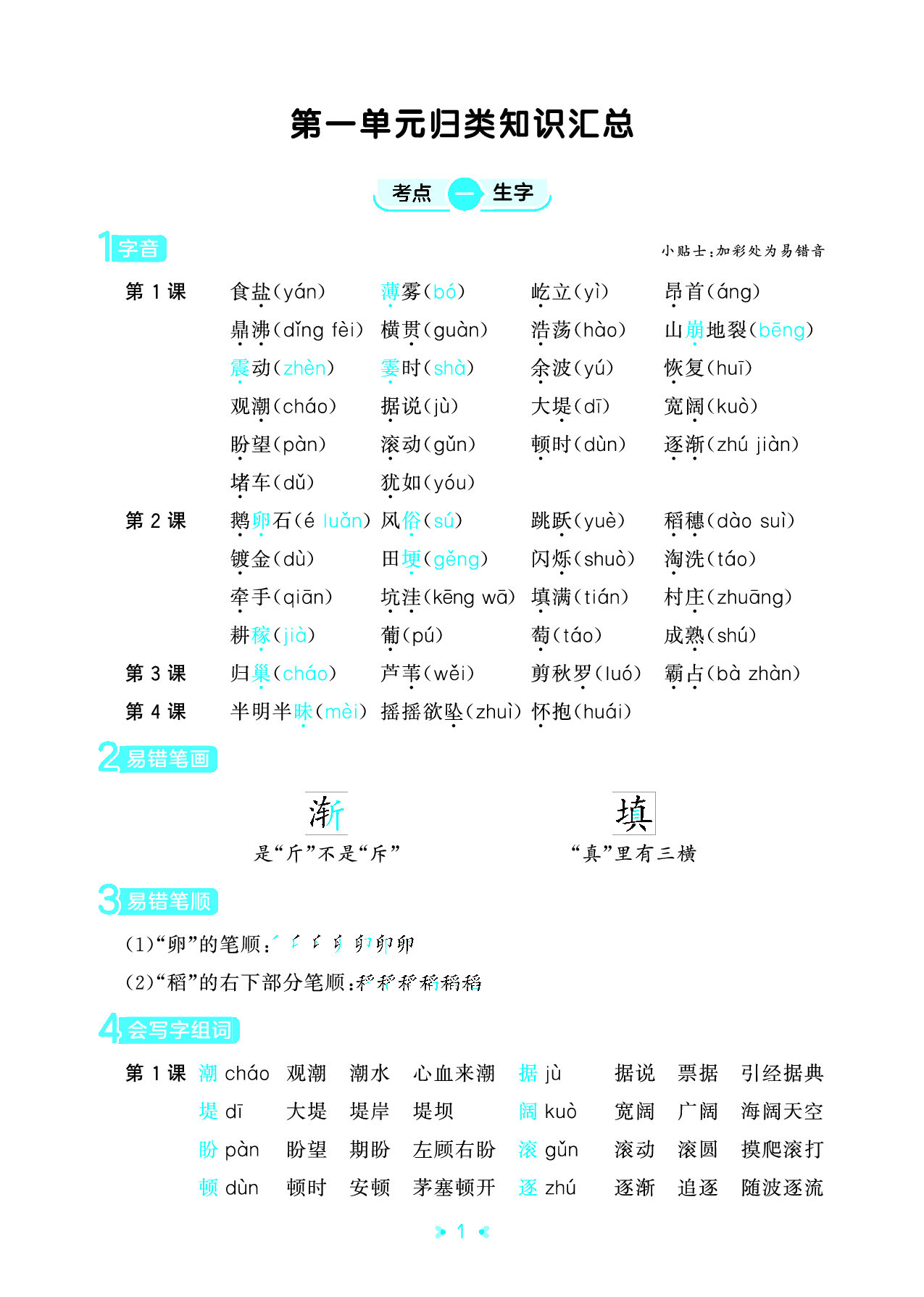 新四上语文期中知识归类汇总.pdf 第1页