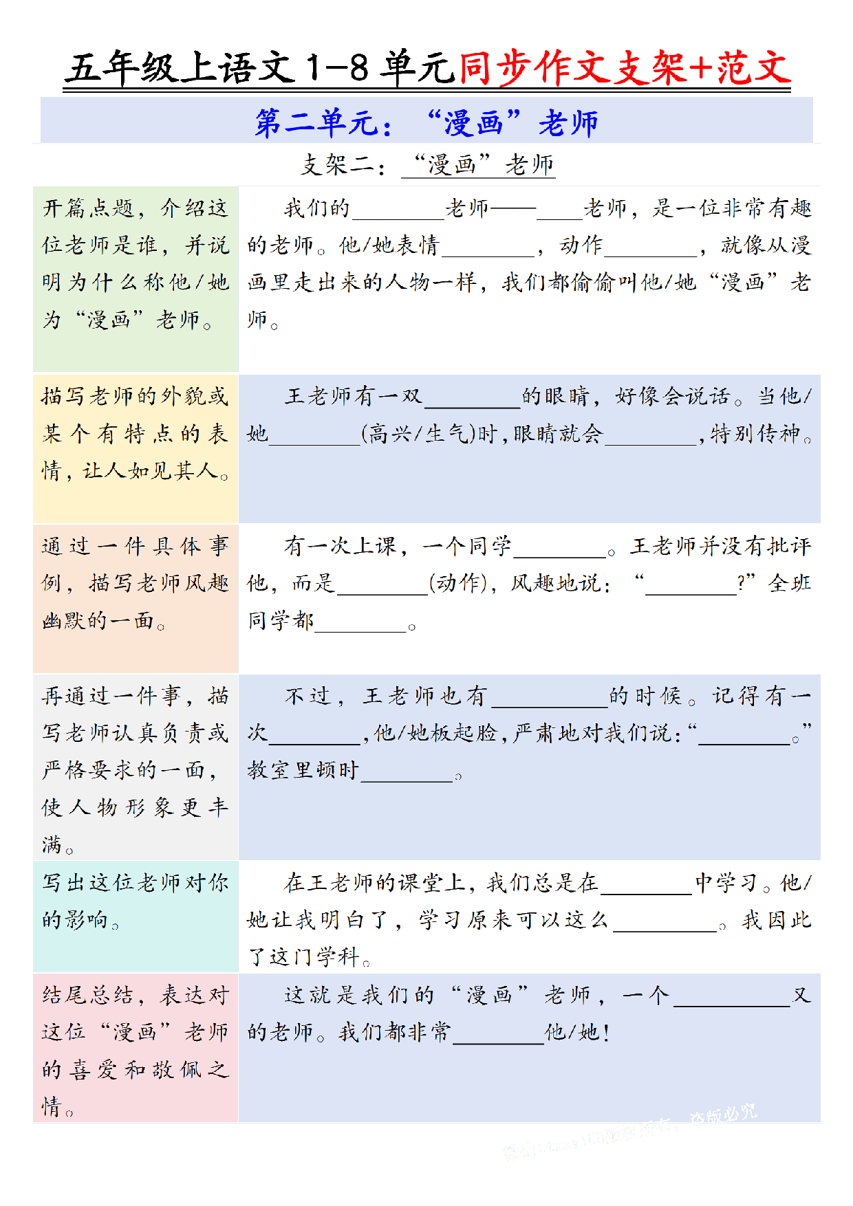 五年级上册语文第二单元作文支架＋优秀范文.pdf 第2页