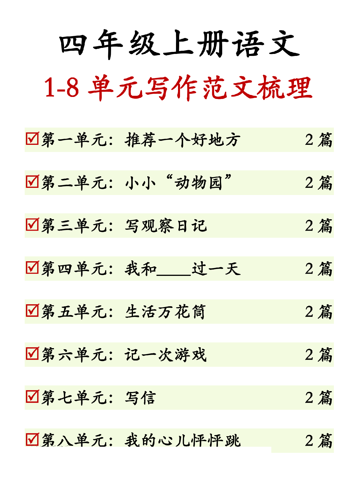四上语文【1-8单元作文范文】.pdf 第1页