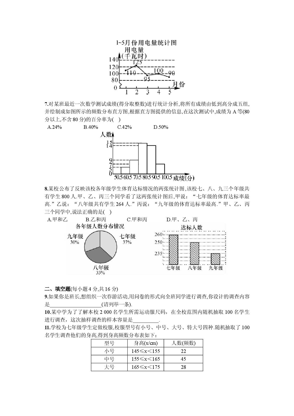 第10章  单元测试 数据的收集、整理与描述.doc 第2页